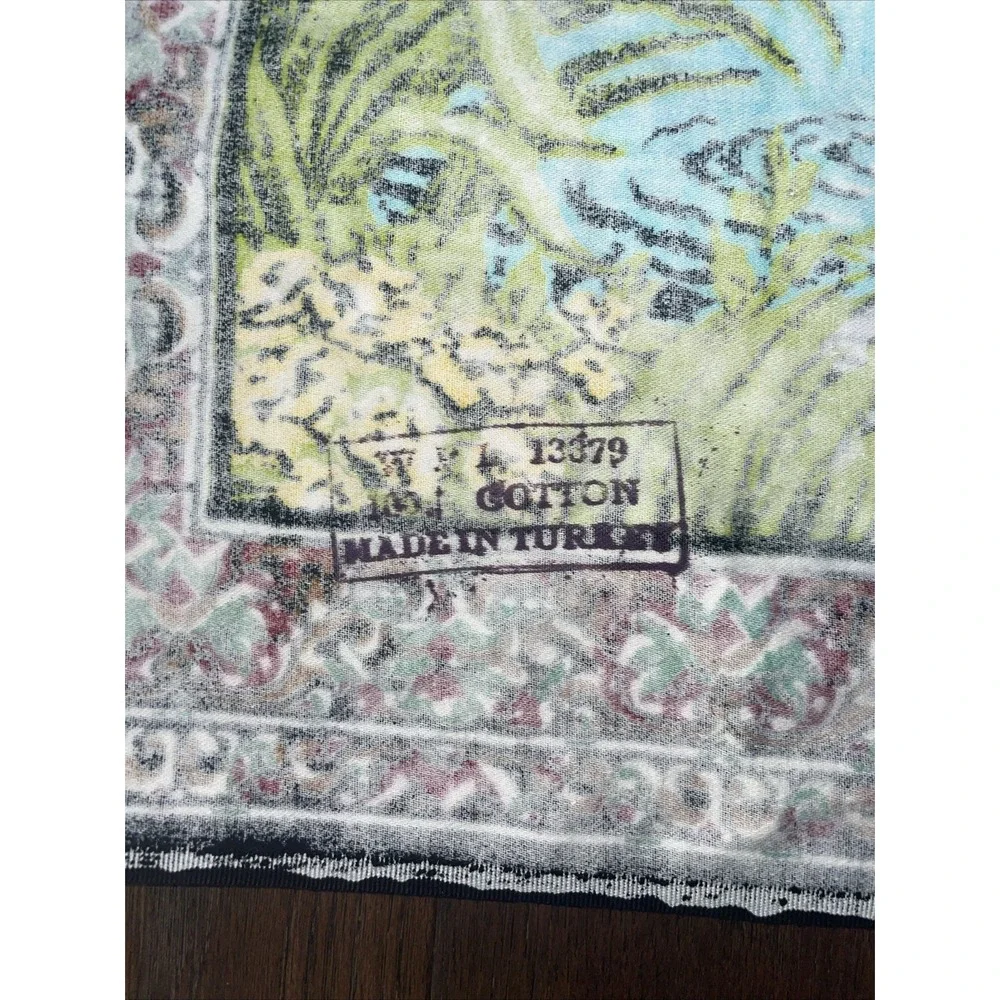 Vintage‎ Turkish Tapestry Swans Italian Pond Scene Colorful Wall Hanging 74